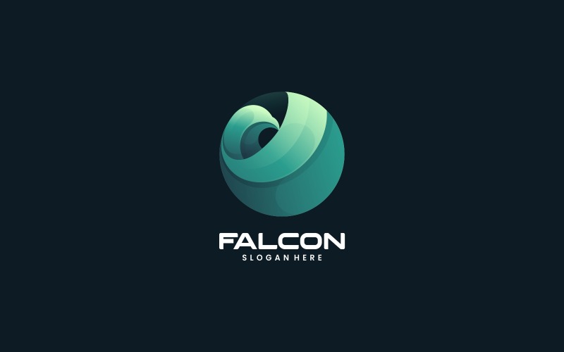 Diseño de logotipo de gradiente de halcón circular