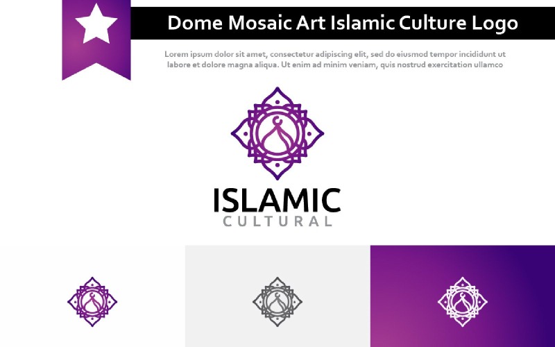 Dôme Mosaïque Art Culture Islamique Événement Ramadan Logo Communauté Musulmane