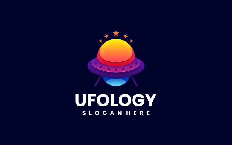 Logotipo colorido gradiente de Ufologia