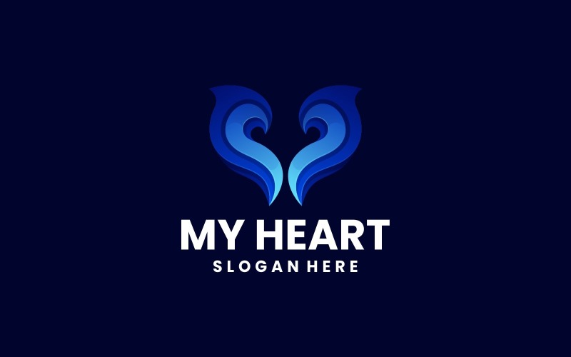 Logotipo de gradiente de coração abstrato