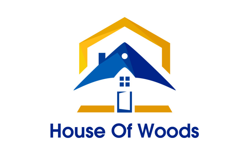 Modèle de logo de la maison des bois