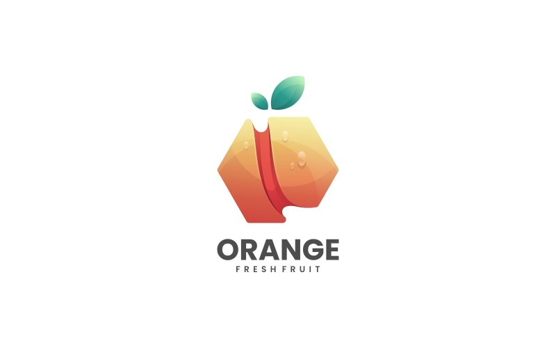 Orangefarbenes Hexagon-Logo mit Farbverlauf