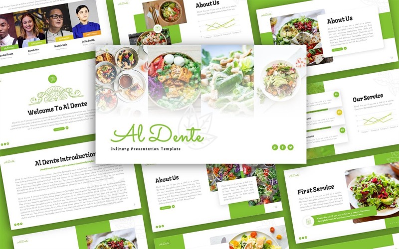 Plantilla de presentación de PowerPoint multipropósito culinaria Al Dente