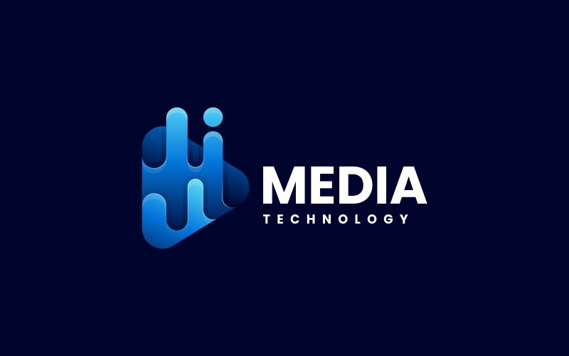 Шаблон логотипа Media Gradient
