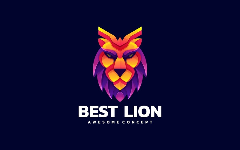 Best Lion Gradient Colorful Logo #236412 - TemplateMonster