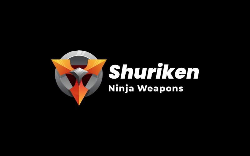 Design de logotipo de gradiente Shuriken