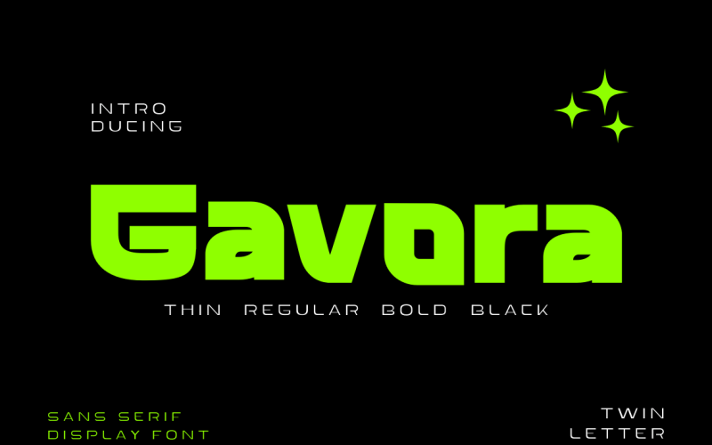 Gavora moderne lijnen schreefloos lettertype