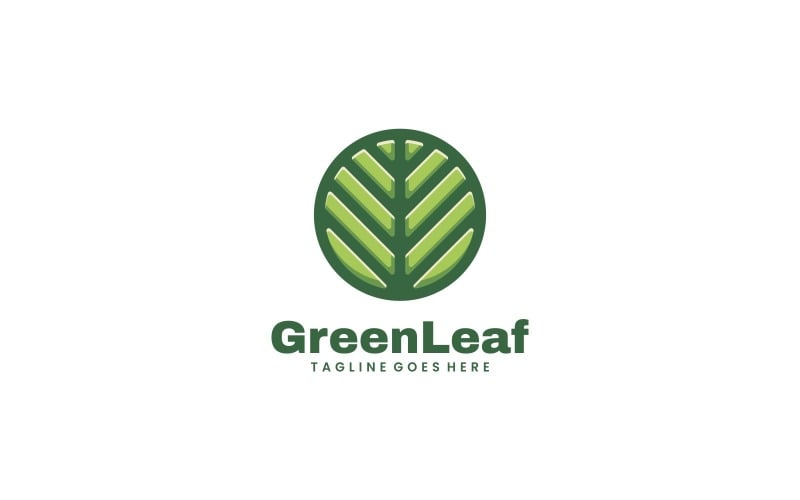 Grünes Blatt einfaches Maskottchen-Logo