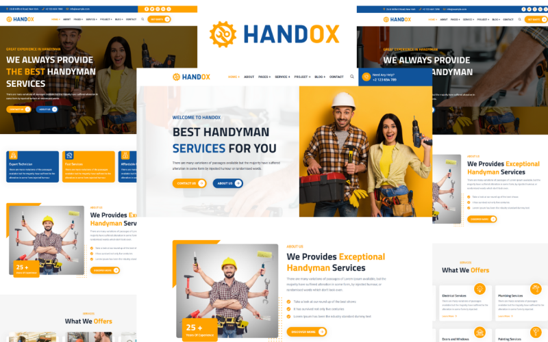 Handox - Modelo HTML5 de Serviços de Handyman