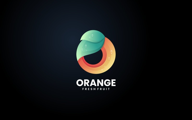 Logo mit orangefarbenem Fruchtverlauf