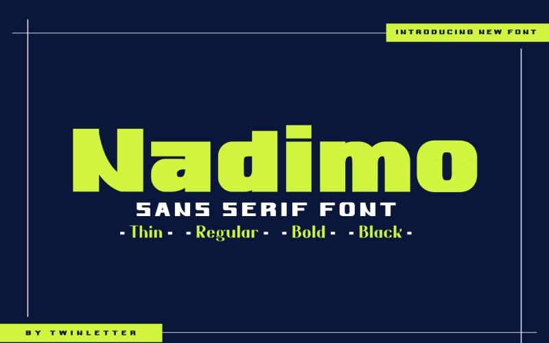 Nadimo är ett elegant, charmigt och sensuellt sans serif-teckensnitt