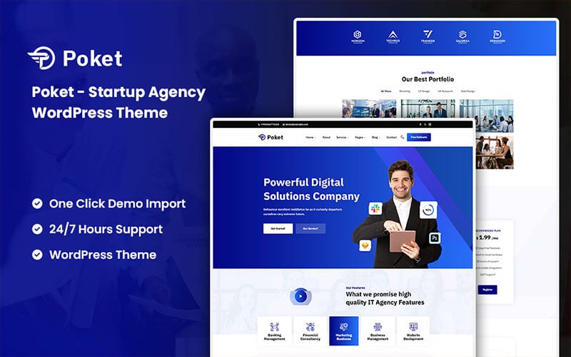 Poket - Startup Agency WordPress Theme