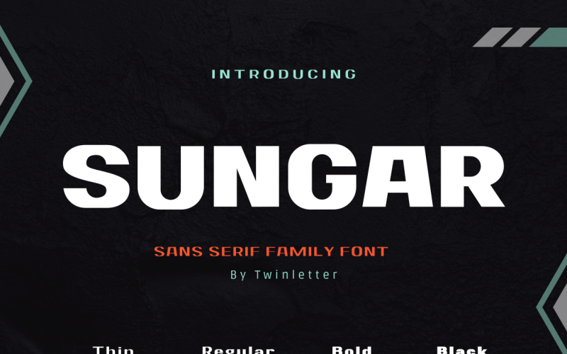 Sungar elegant sans serif-teckensnitt