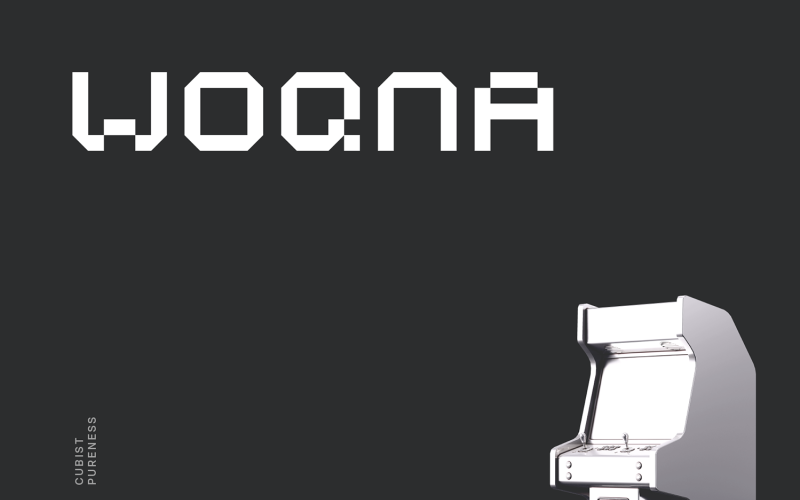 Woqna Pixel Block Tech-lettertype