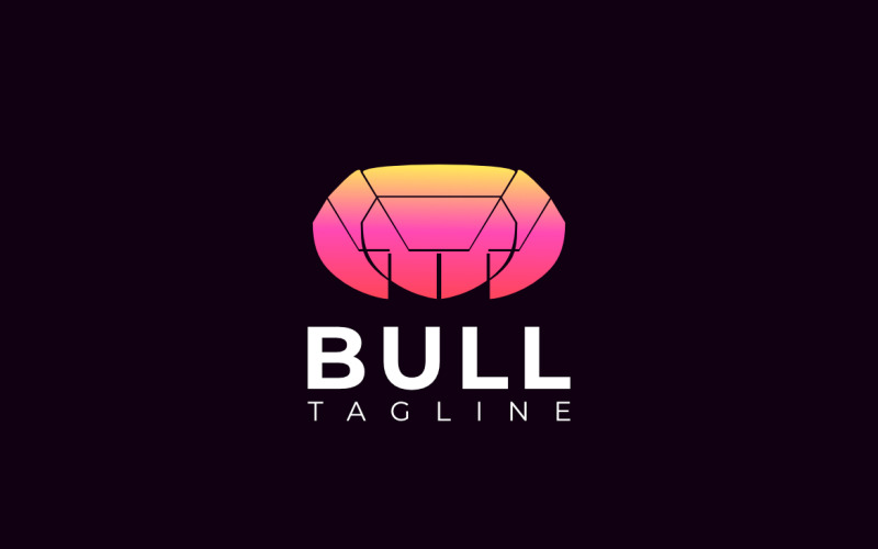 Futuristické logo Bull Tech Maskot