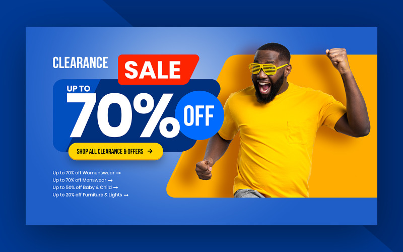 Hero Header Section Template voor Fashion Shopping Website UI-elementen