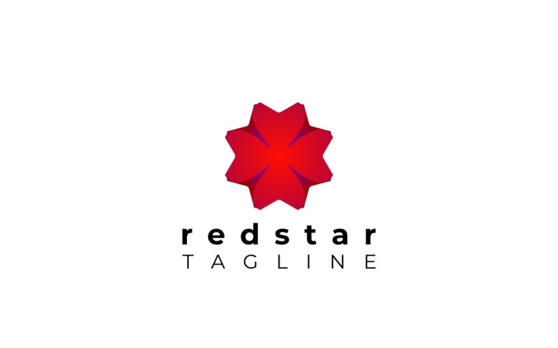 Logo dégradé de la boutique de fleurs d'étoiles rouges
