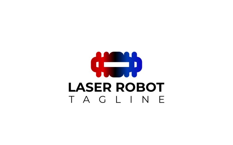 Logotipo de degradado de tecnología de robot láser