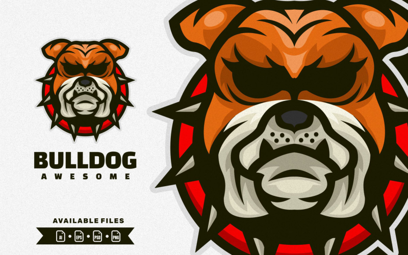 Logotipo de mascota de personaje de cabeza de bulldog