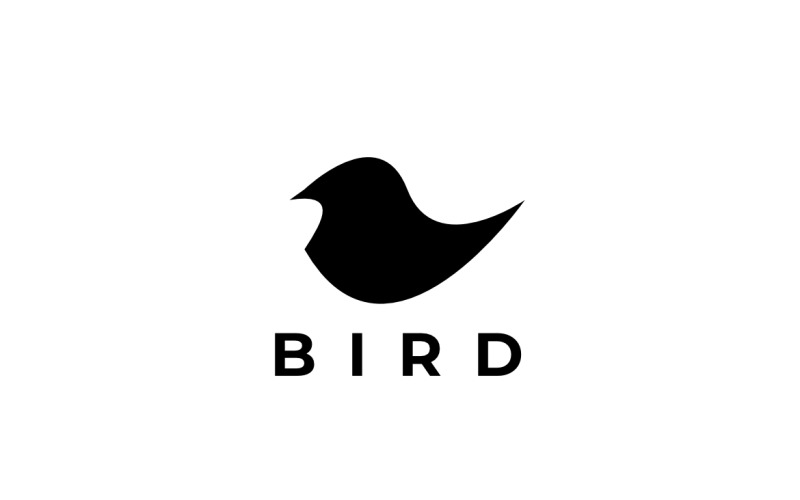 Logotipo de silueta simple de pájaro