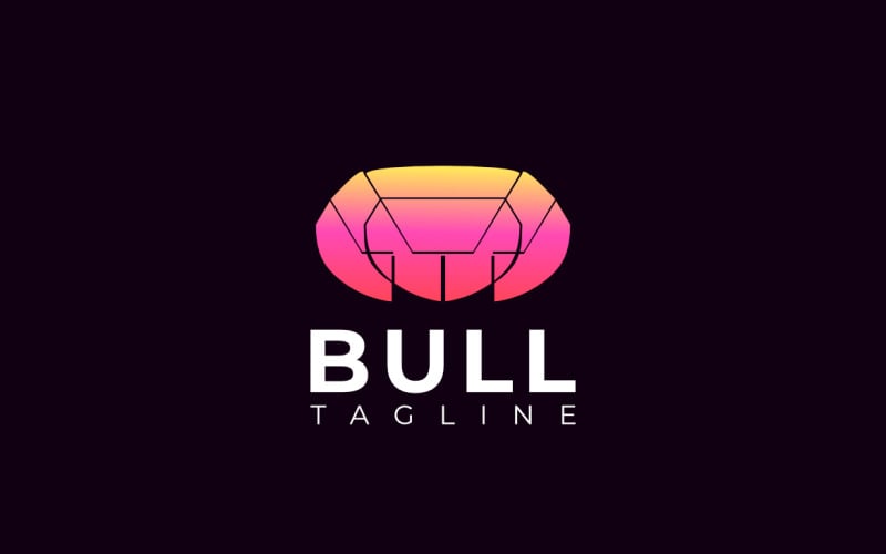 Logotipo futurista do mascote da Bull Tech