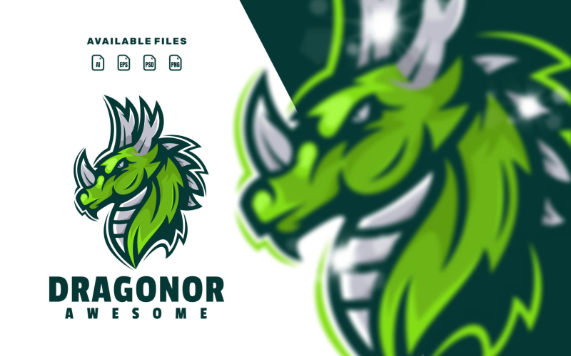 Logotyp för Dragon Head Character Mascot