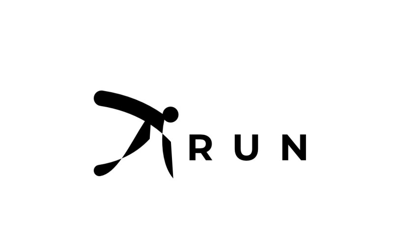 Spustit Athlete Sport Jednoduché Logo