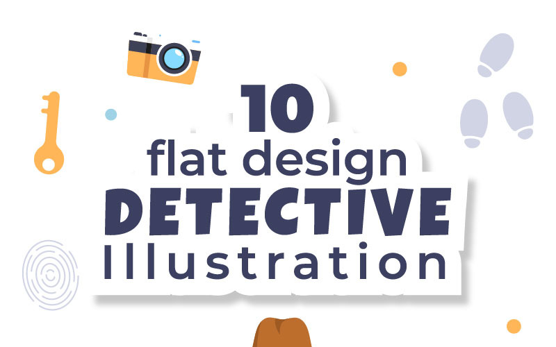 10 Illustratie van privédetective of detective