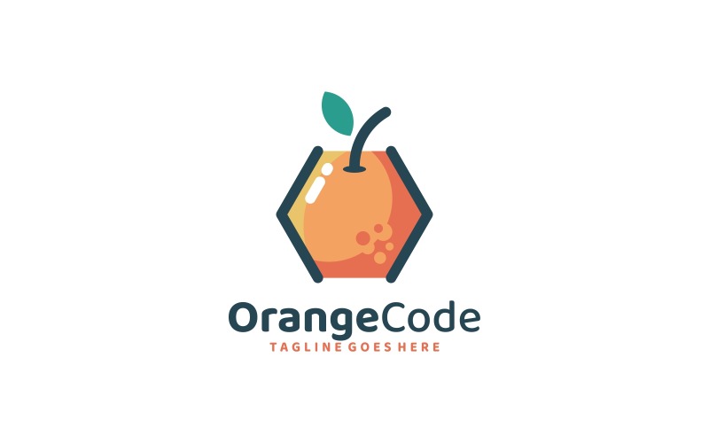 Orange Code Simple Logo Style