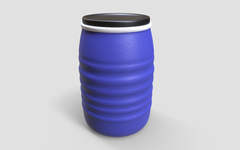 塑料桶lowpoly 3d模型