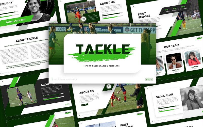 Tackle Sport Многоцелевой шаблон презентации PowerPoint