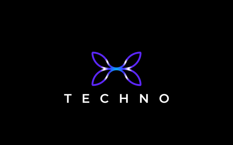 Techno X Letter Gradient Logo