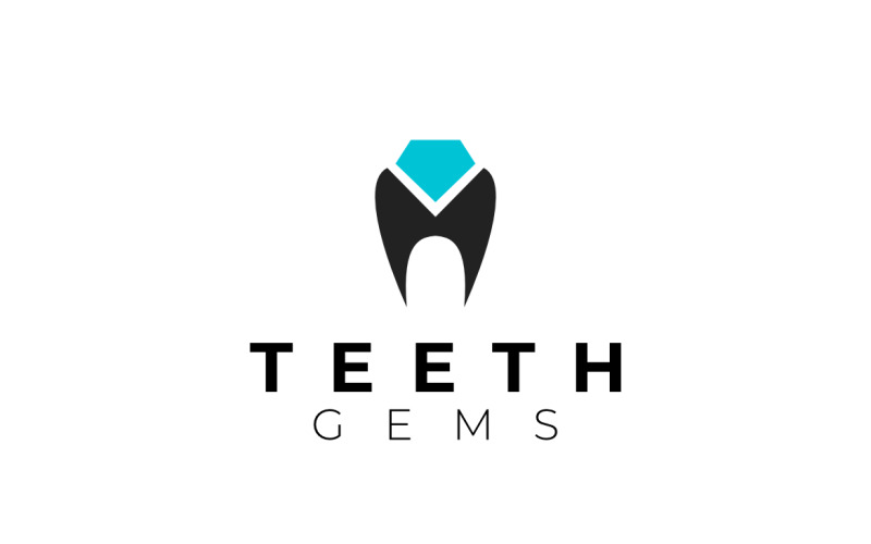 Teeth Gems Clever Smart Dual Meaning Logo