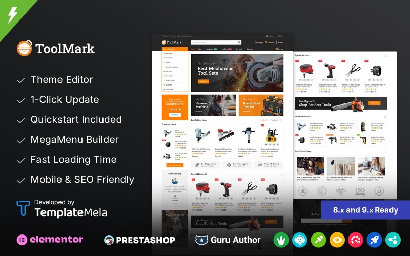 ToolMark - Tema Prestashop da loja de ferramentas manuais