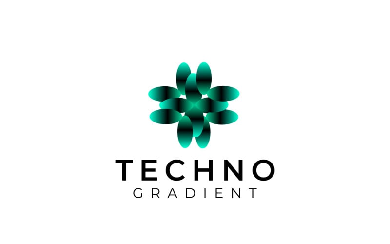 Абстрактный зеленый техно логотип