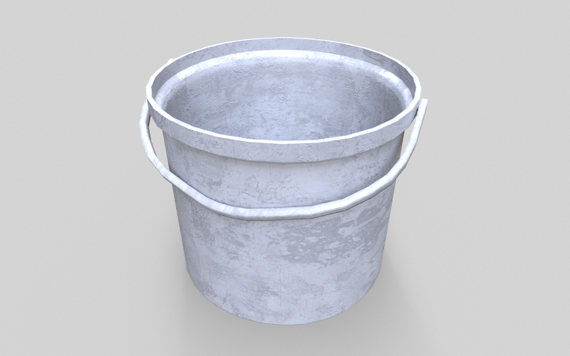 Balde de tinta antigo - modelo 3D de baixo polimento pronto para jogo