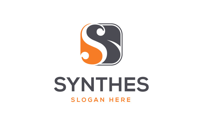 Diseño de logotipo de letra S cuadrada