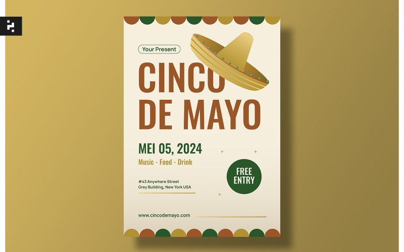 Einfache Cinco De Mayo-Flyer-Vorlage