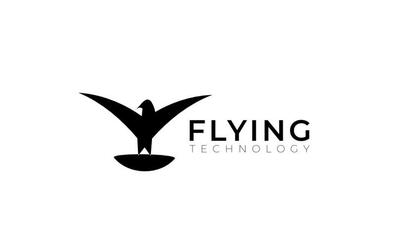 Logotipo dinâmico de pássaro voador de mascote