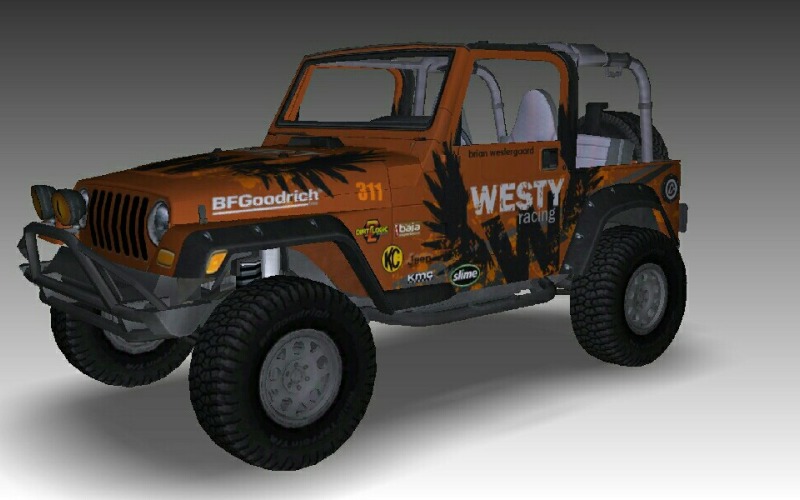 Modèle 3D de voiture Jeep Wrangler