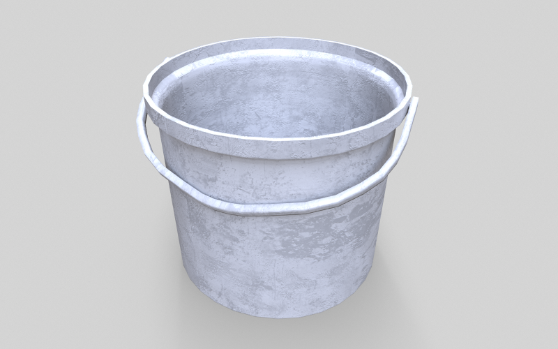 Old Paint Bucket - Game Ready Low-poly 3D-modell