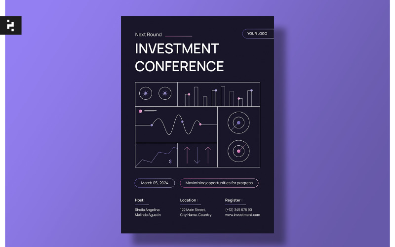 Sjabloon voor investeringsconferentie-flyer