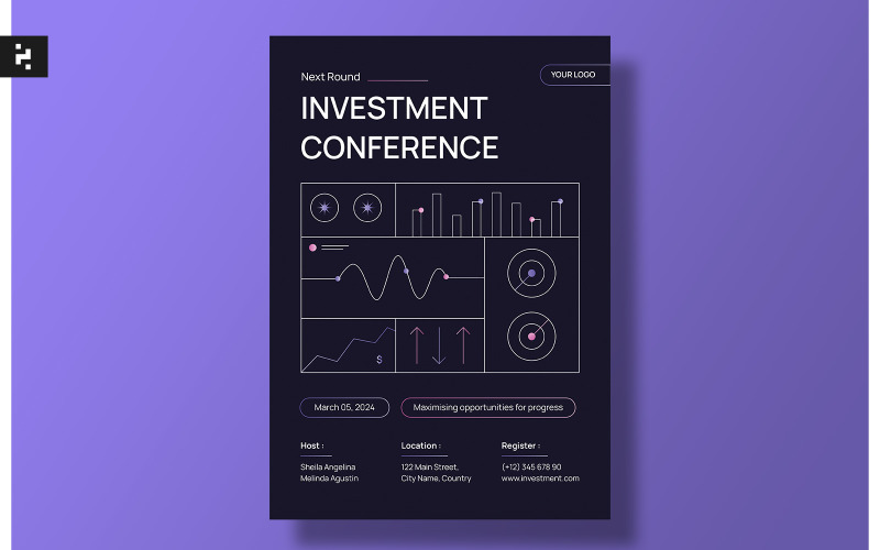 Szablon ulotki konferencji inwestycyjnej
