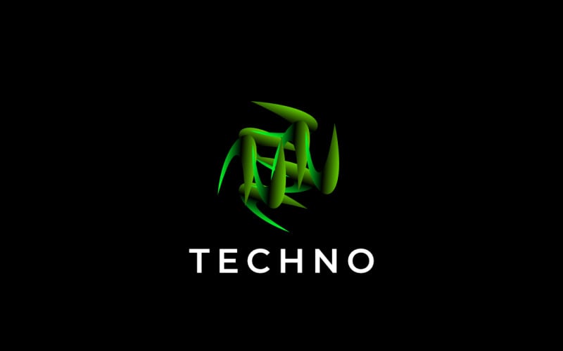 Zelený tmavý přechod abstraktní logo