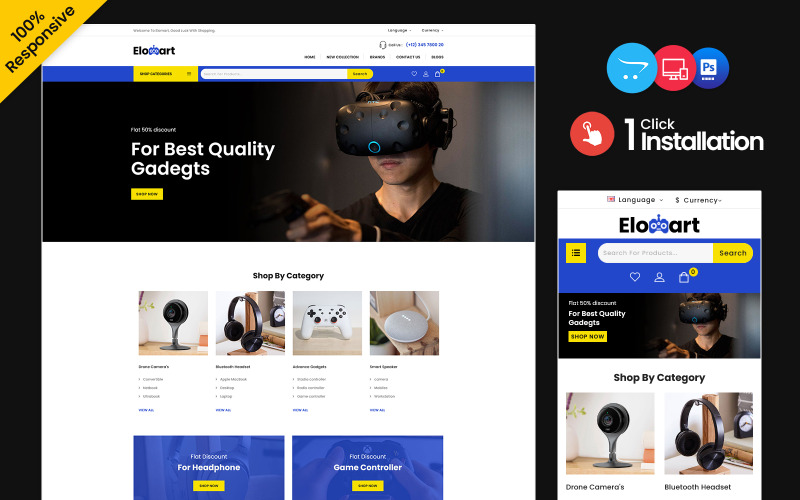 Elomart - Opencart Responsive Theme für Elektronik, Computer und Gadgets
