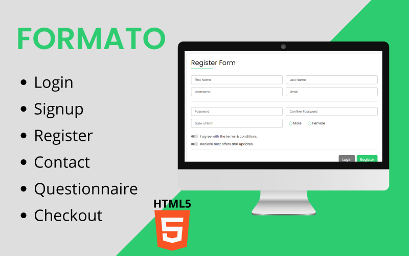 Formát – Různé šablony formulářů HTML5
