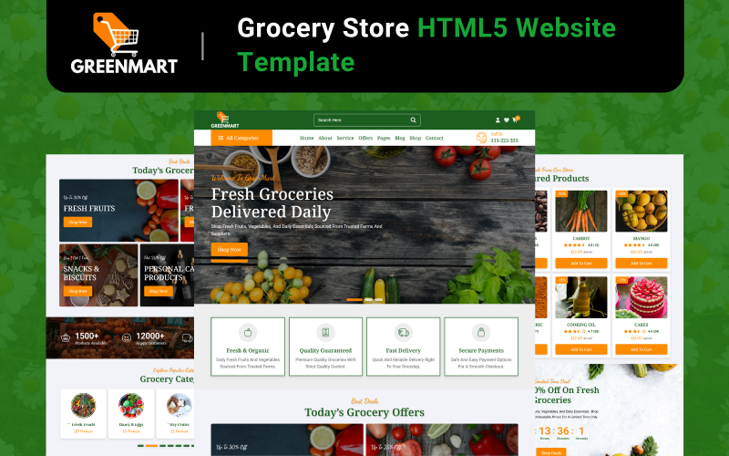 GreenMart – HTML5-Website-Vorlage für Lebensmittelgeschäfte