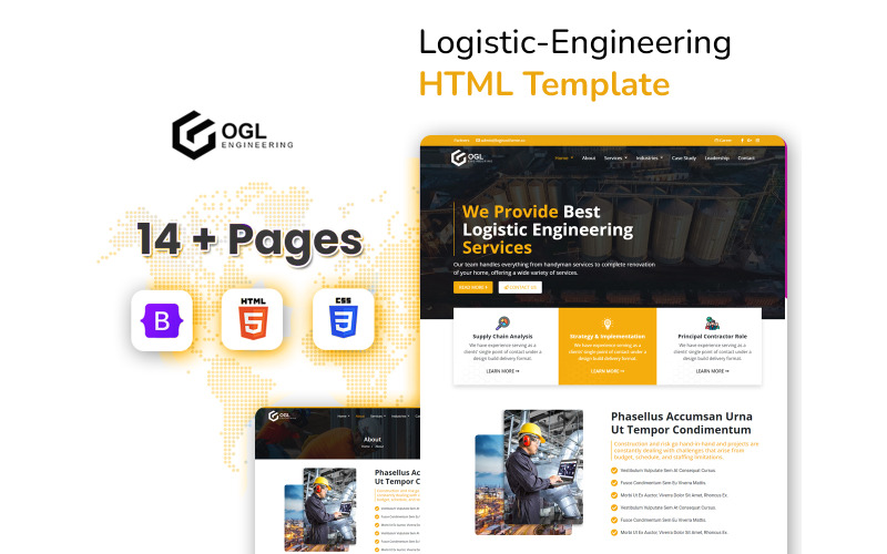OGLEngineering - Modello di sito Web HTML5 di ingegneria e logistica