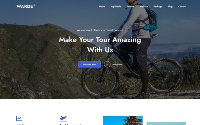 Warde – Tour- und Reise-Landing Page WordPress Theme