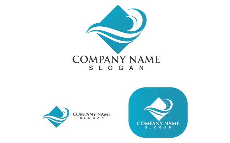 Ola agua playa logotipo y símbolo V4